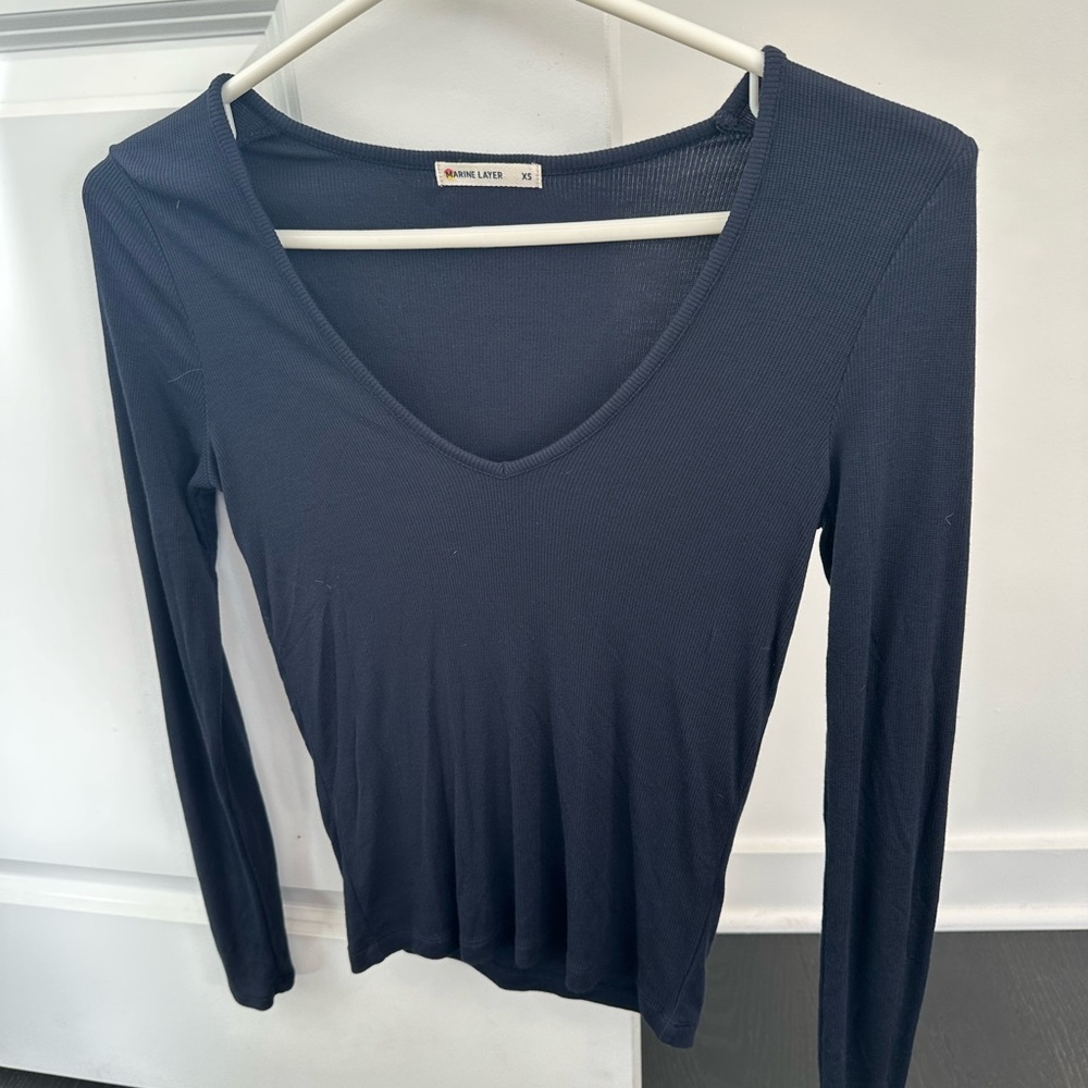 Marine Layer Navy Long Sleeve Tee